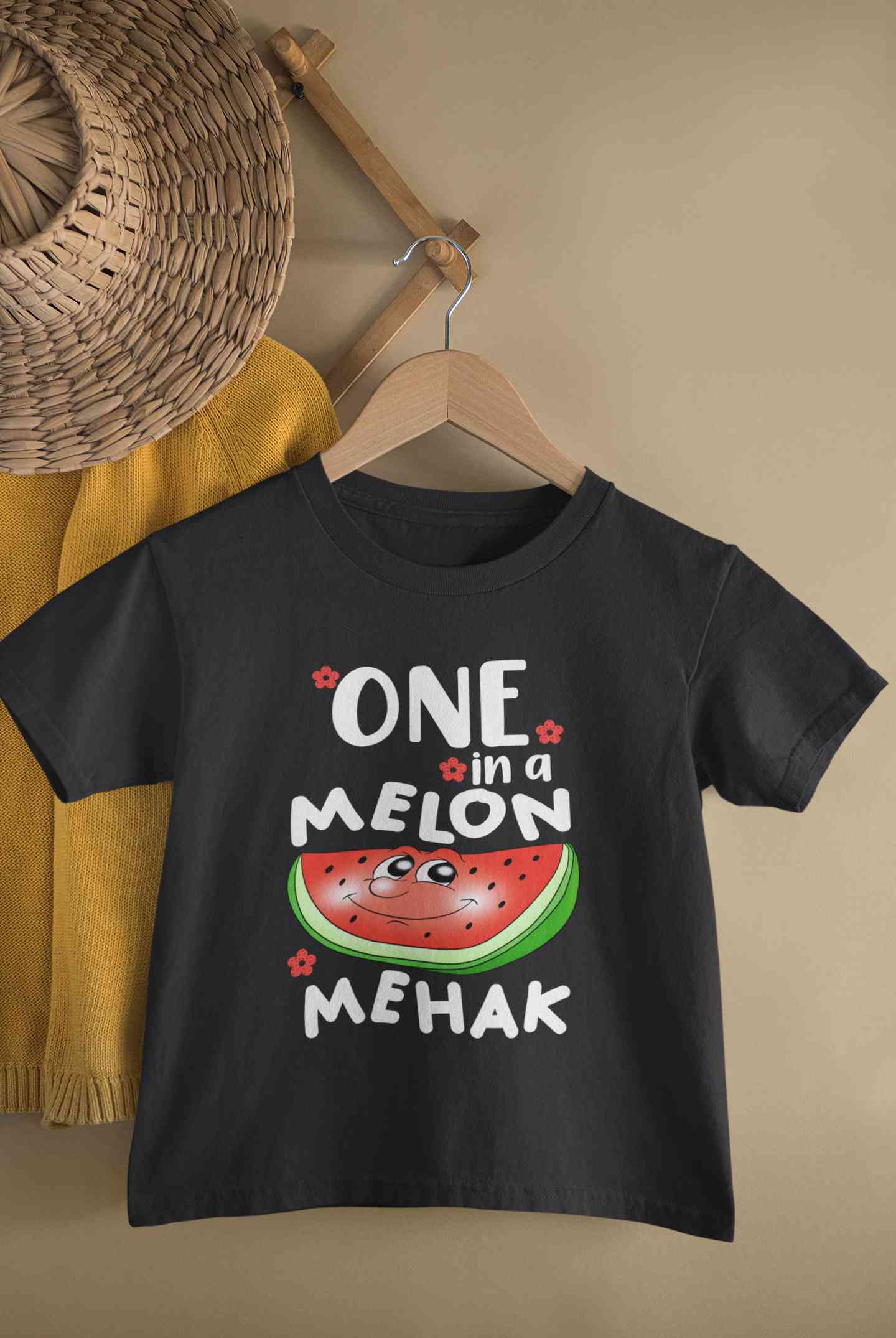 Custom Name Happy One Year First Birthday Half Sleeves T-Shirt For Girls -FunkyTeesClub
