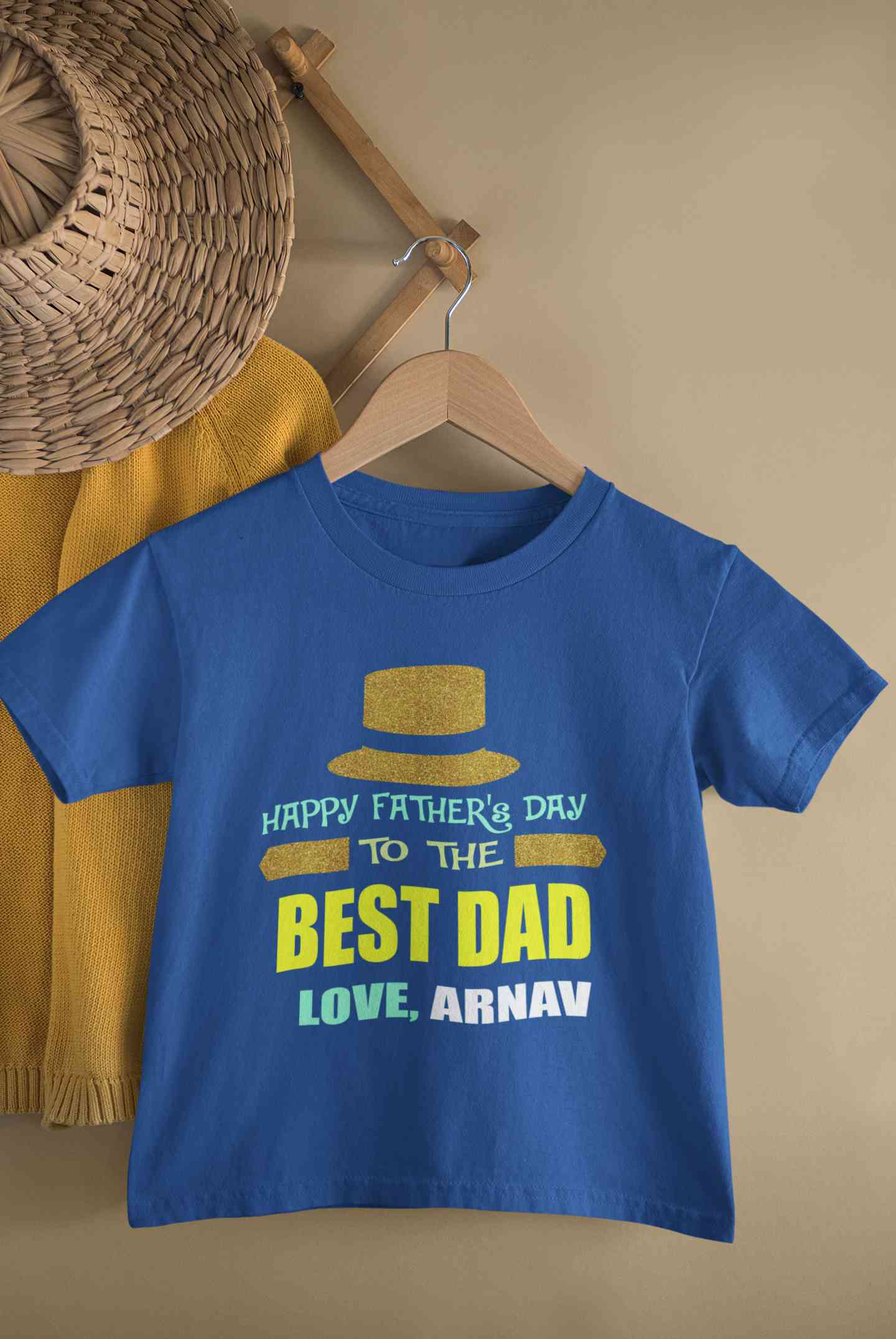 Custom Name Happy Fathers Day To The Best Dad Half Sleeves T-Shirt for Boy-FunkyTeesClub