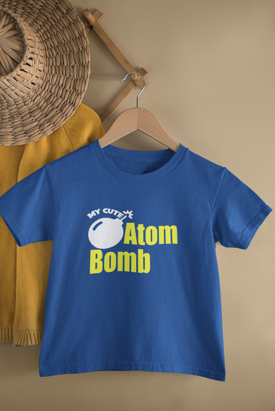 My Cute Atom Bomb Half Sleeves T-Shirt for Boy-FunkyTeesClub