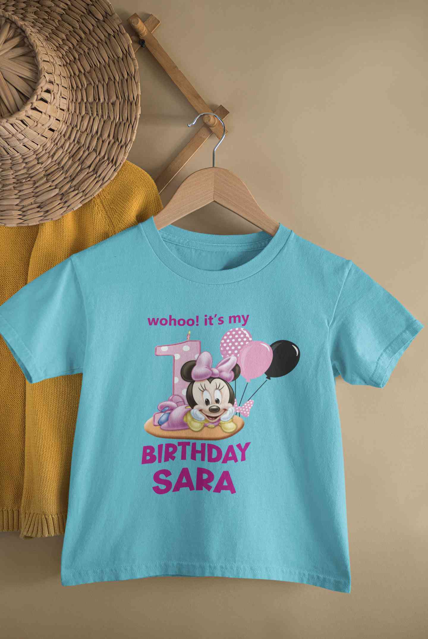 Custom Name Its My First Birthday Half Sleeves T-Shirt For Girls -FunkyTeesClub
