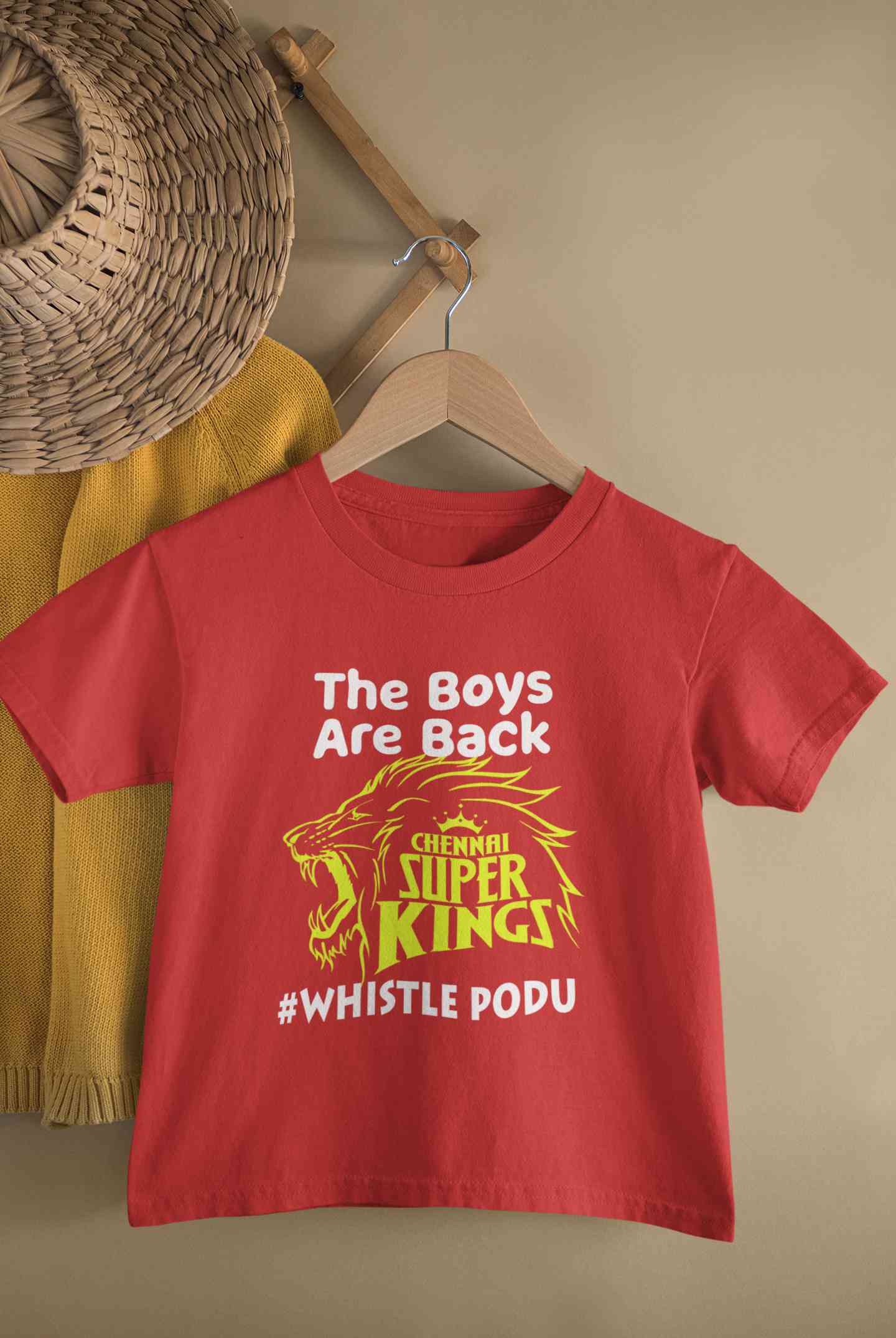 The Boys Are Back Whistle Podu IPL CSK Chennai Super Kings Half Sleeves T-Shirt for Boy-FunkyTeesClub