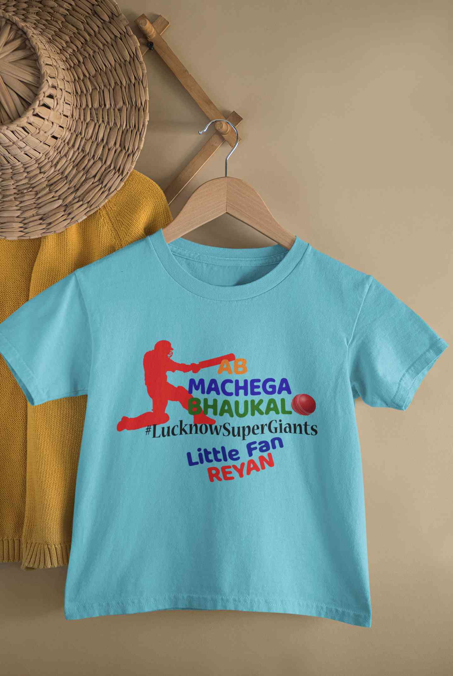 Custom Name IPL LSG LucknowSuperGiants Boy Half Sleeves T-Shirt for Boy-FunkyTeesClub