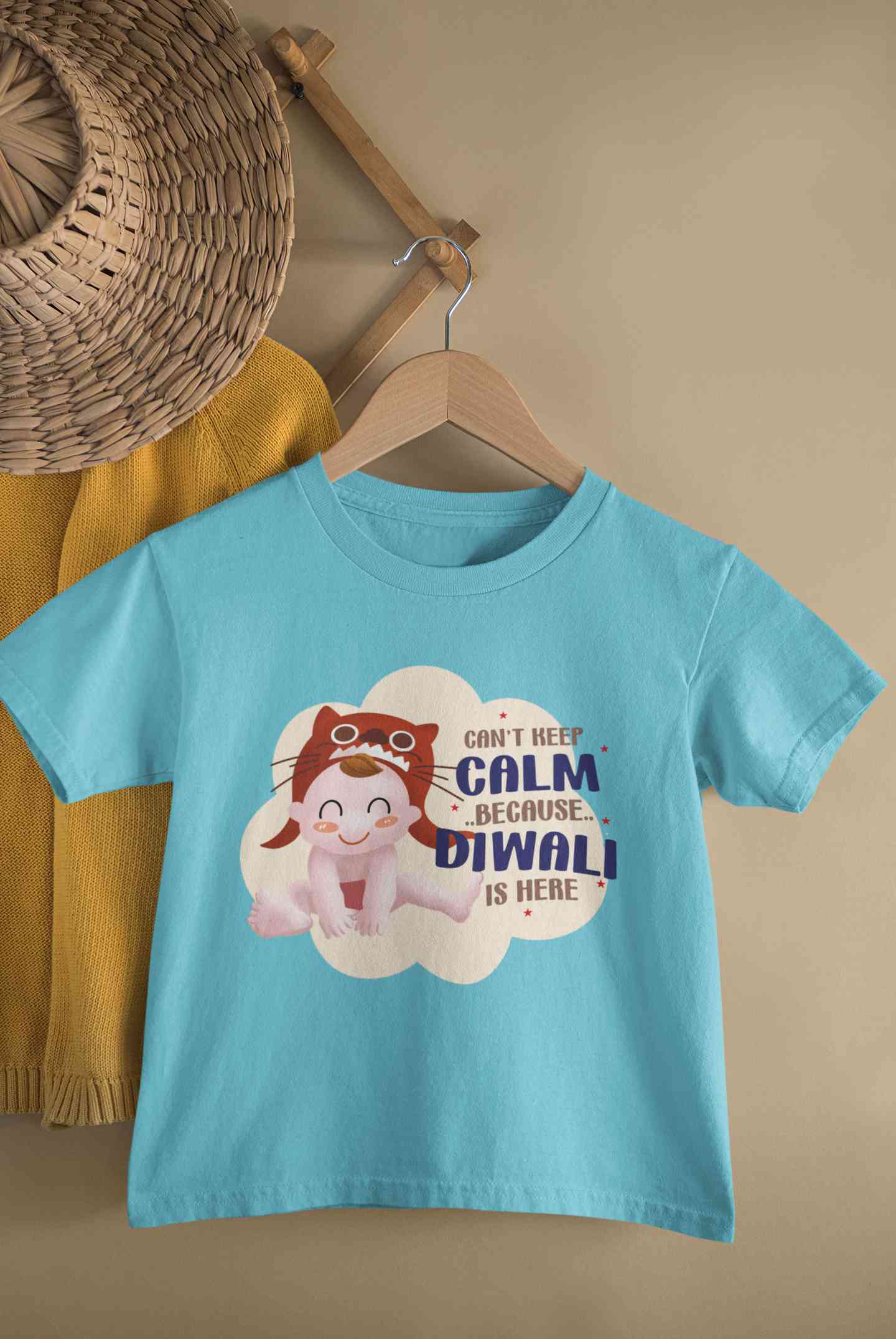 Can Not Keep Calm Because Diwali Is Here Half Sleeves T-Shirt for Boy-FunkyTeesClub