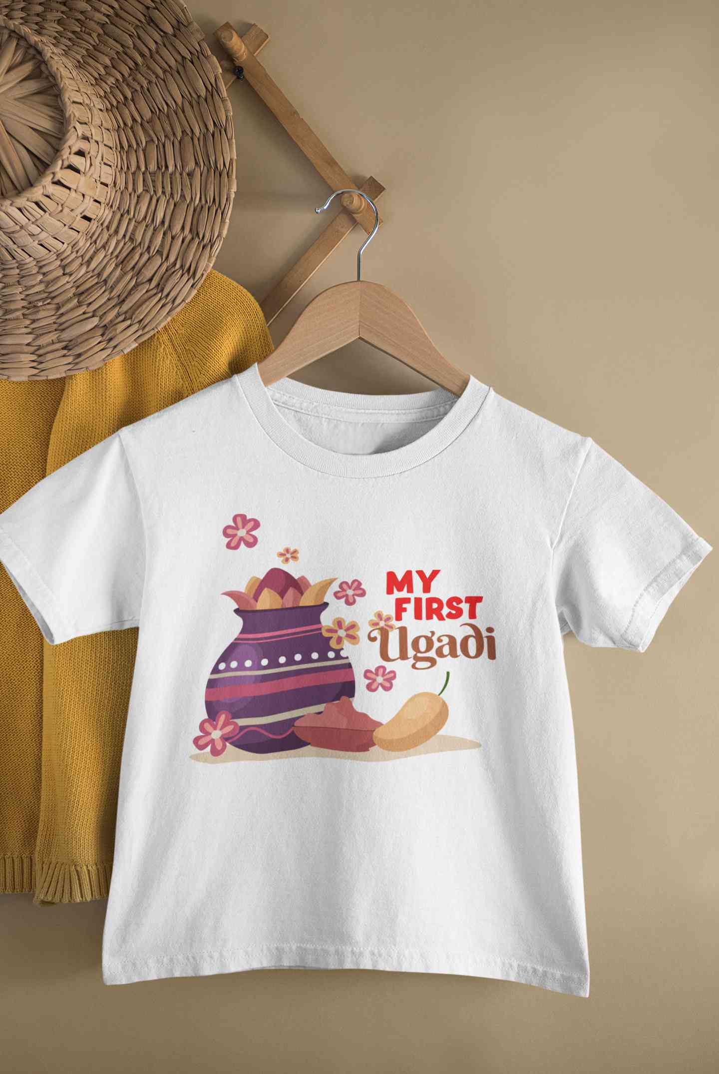 My First Ugadi Half Sleeves T-Shirt for Boy-FunkyTeesClub