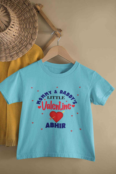 Custom Name Mommys And Daddys Little Valentine Half Sleeves T-Shirt for Boy-FunkyTeesClub