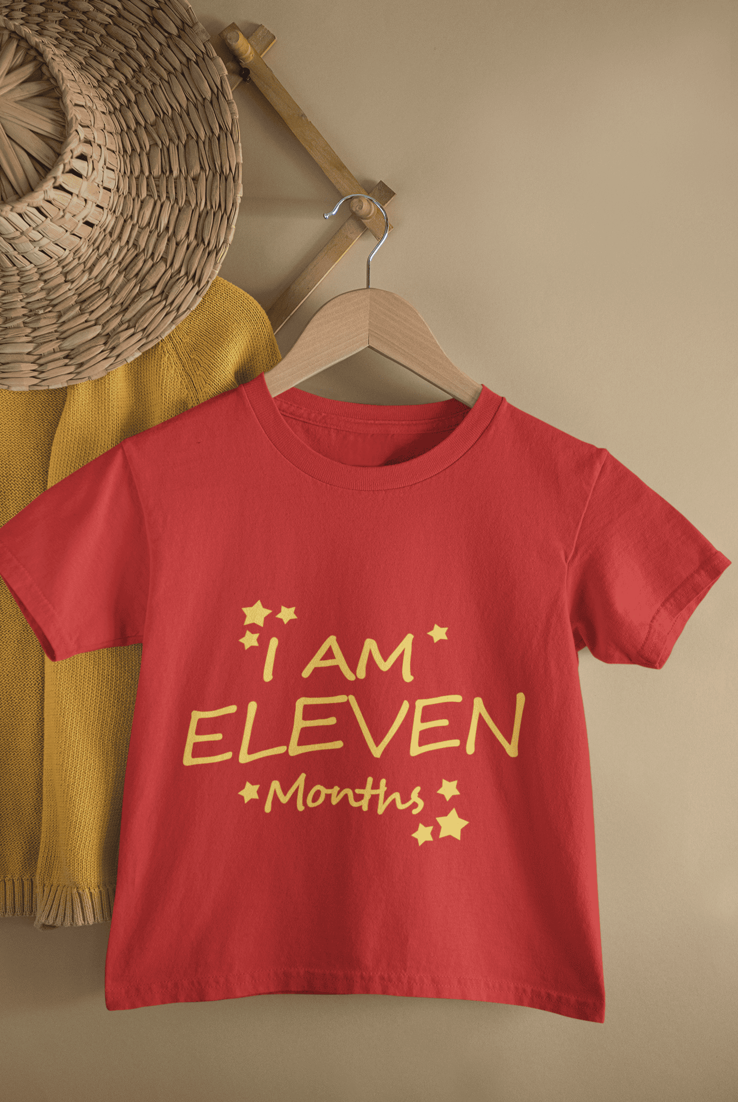 I Am Eleven Months Half Sleeves T-Shirt for Boys -FunkyTeesClub
