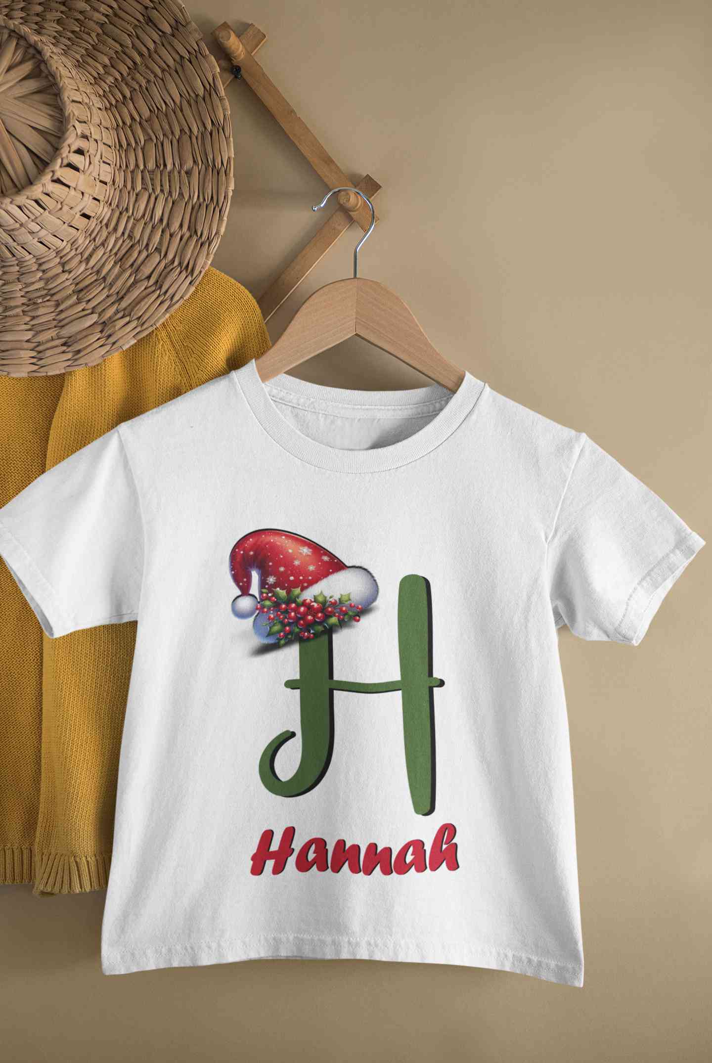 Custom Name Christmas Half Sleeves T-Shirt For Girls -FunkyTeesClub