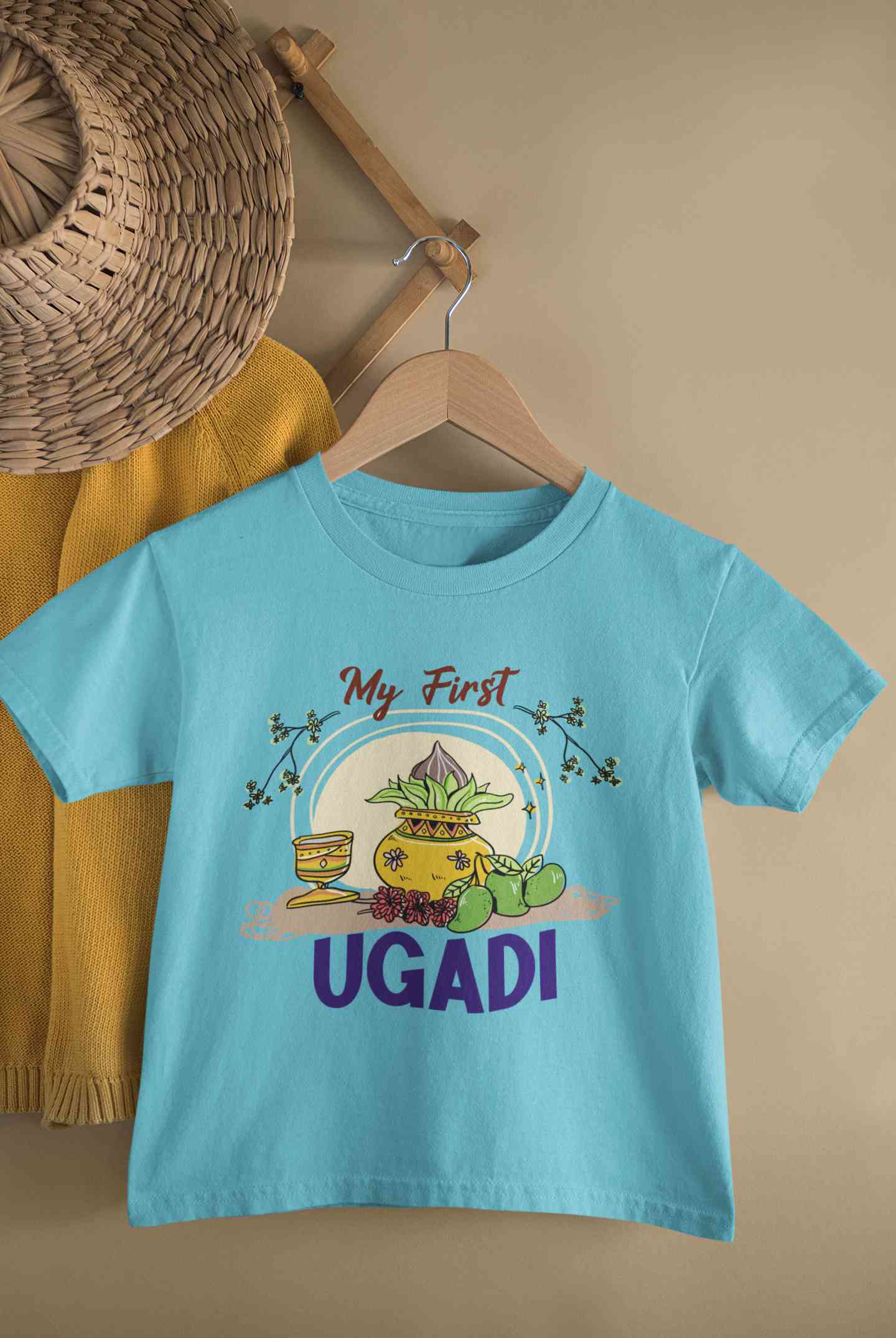 My First Ugadi Half Sleeves T-Shirt for Boy-FunkyTeesClub