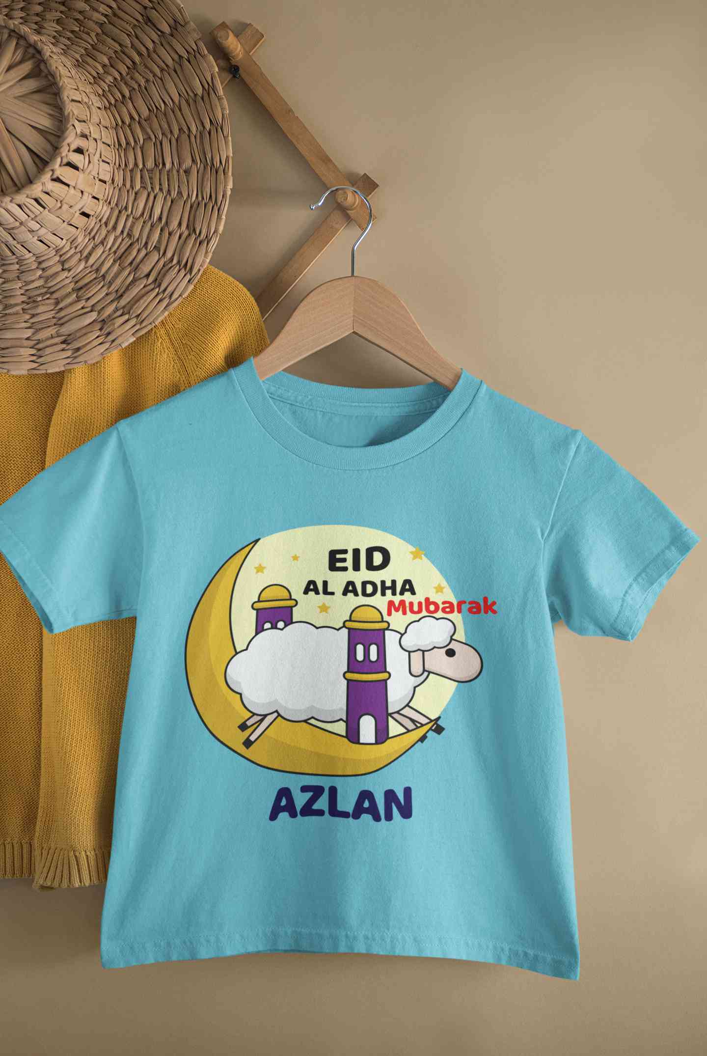 Custom Name Eid Al Adha Bakra Eid Mubarak Half Sleeves T-Shirt for Boy-FunkyTeesClub