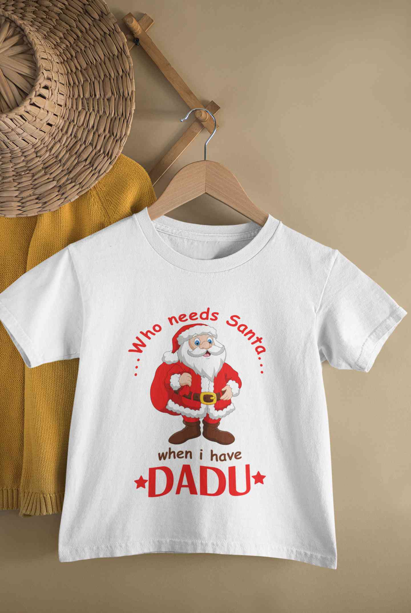 Who Need Santa When I Have Dadu Christmas Half Sleeves T-Shirt for Boy-FunkyTeesClub