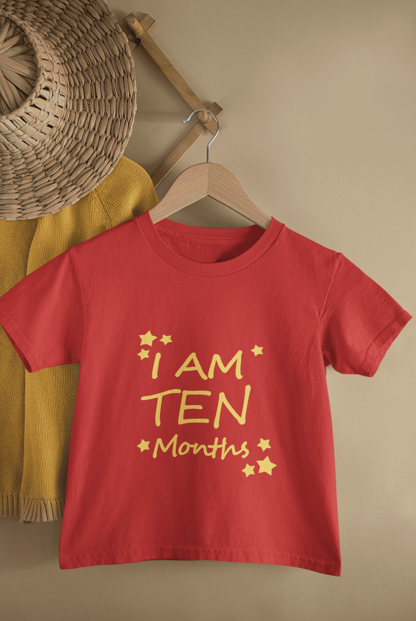 I Am Ten Months Half Sleeves T-Shirt for Boys -FunkyTeesClub