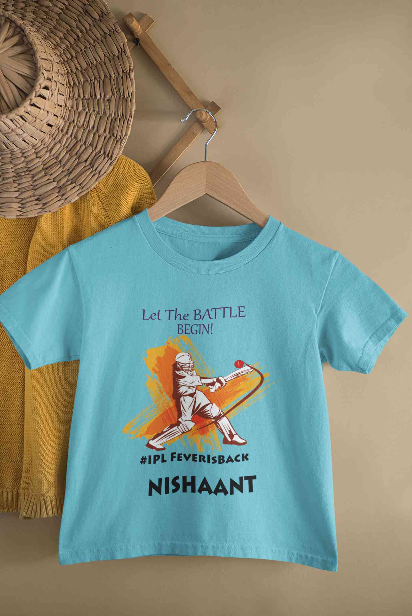 Custom Name IPL Fever Half Sleeves T-Shirt for Boy-FunkyTeesClub