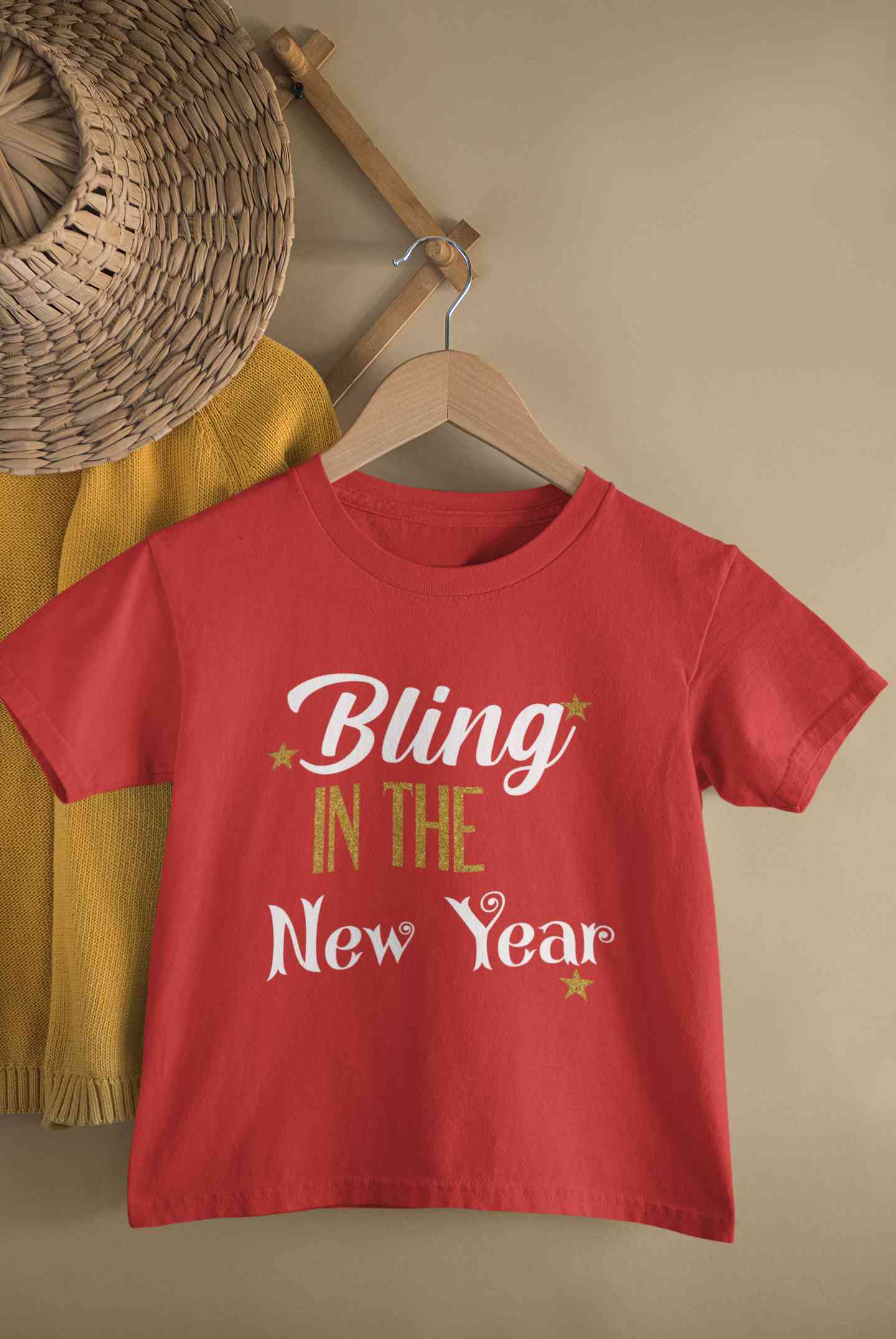 Bling In The New Year Half Sleeves T-Shirt for Boy-FunkyTeesClub