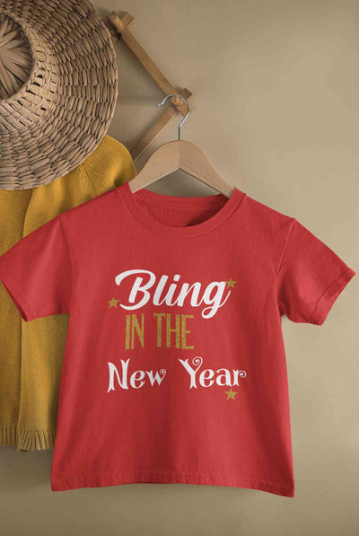 Bling In The New Year Half Sleeves T-Shirt for Boy-FunkyTeesClub
