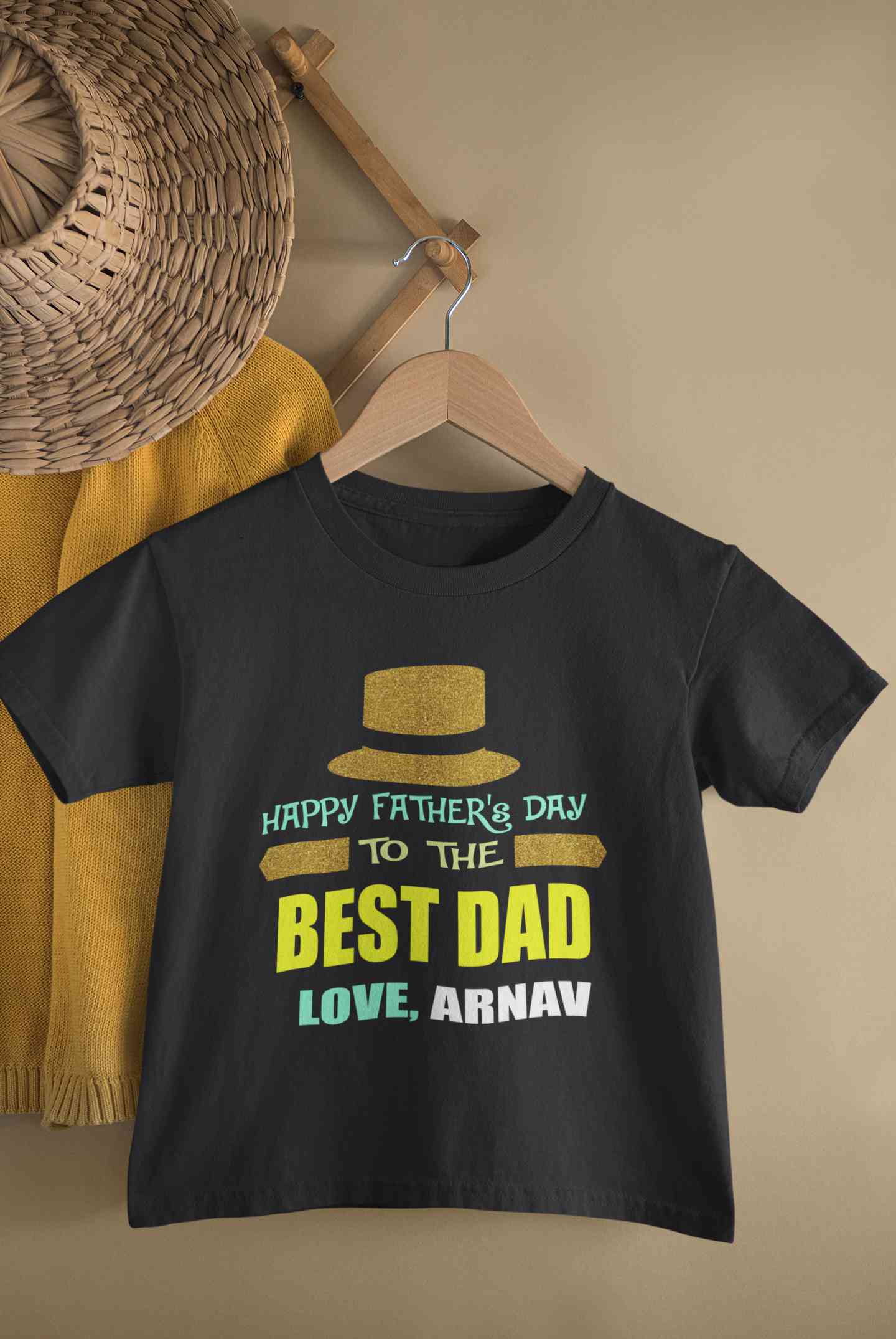 Custom Name Happy Fathers Day To The Best Dad Half Sleeves T-Shirt for Boy-FunkyTeesClub