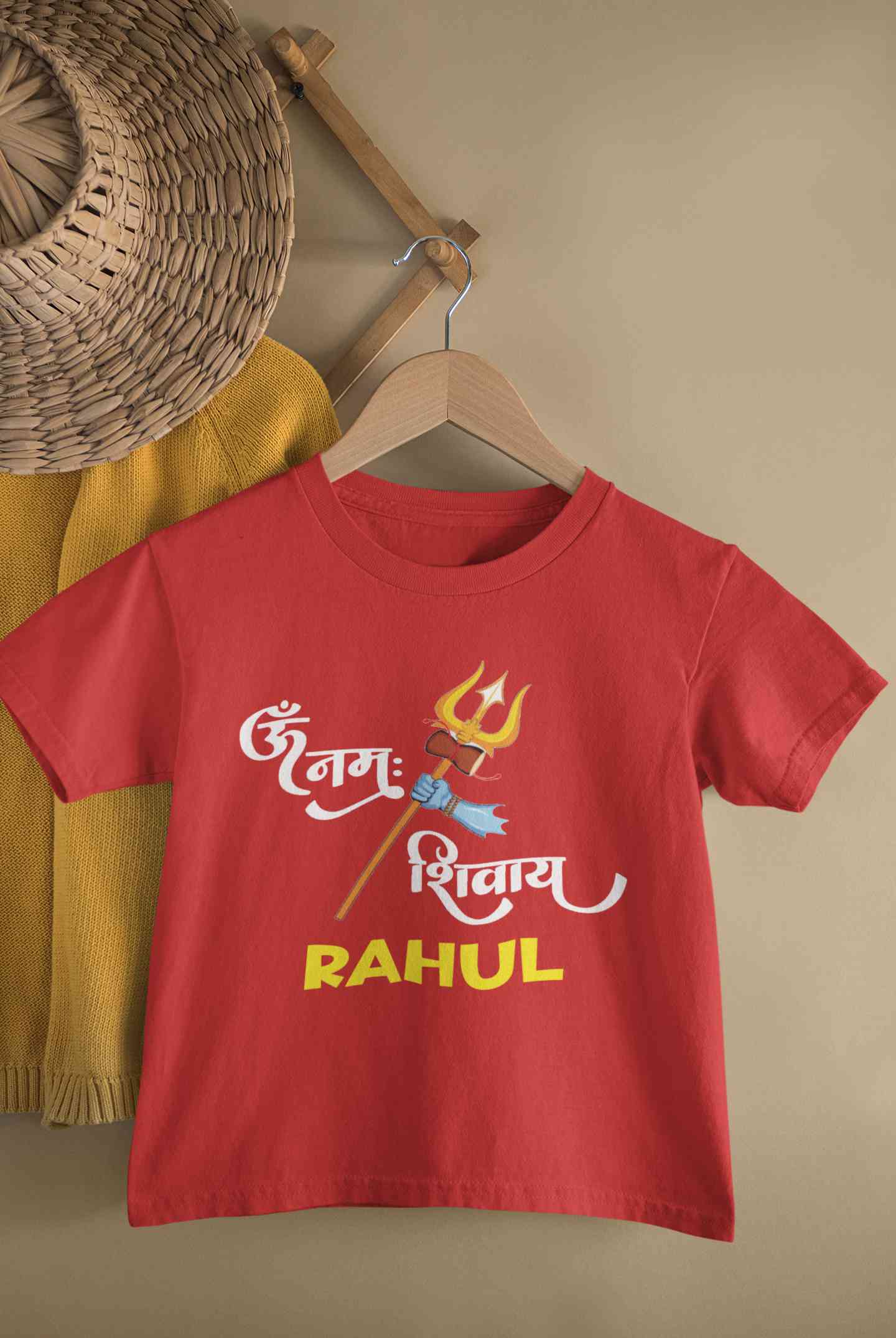 Custom Name Om Namah Shivay Maha Shivratri Half Sleeves T-Shirt for Boy-FunkyTeesClub