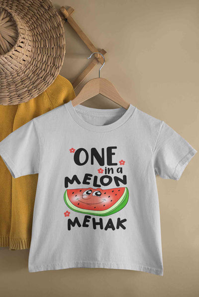 Custom Name Happy One Year First Birthday Half Sleeves T-Shirt For Girls -FunkyTeesClub