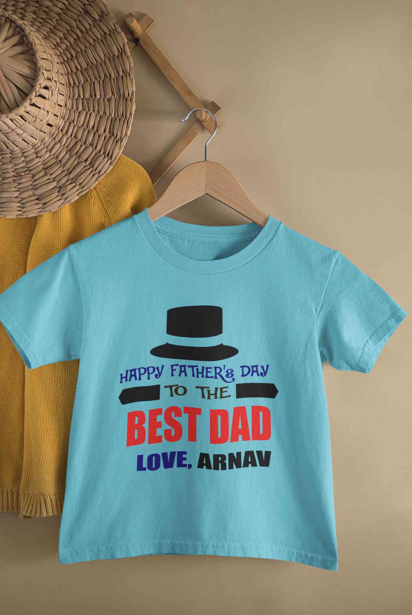 Custom Name Happy Fathers Day To The Best Dad Half Sleeves T-Shirt for Boy-FunkyTeesClub