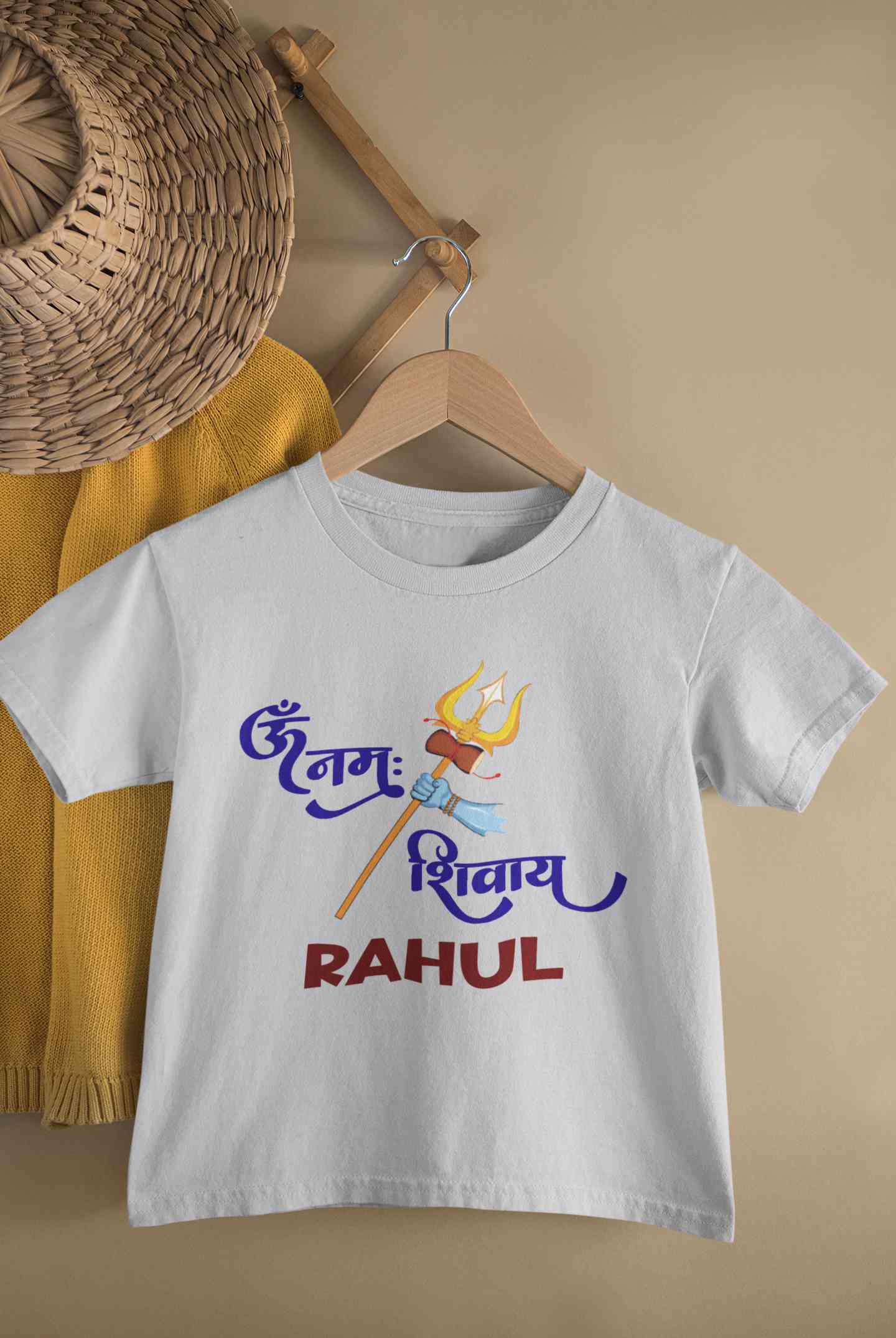 Custom Name Om Namah Shivay Maha Shivratri Half Sleeves T-Shirt for Boy-FunkyTeesClub