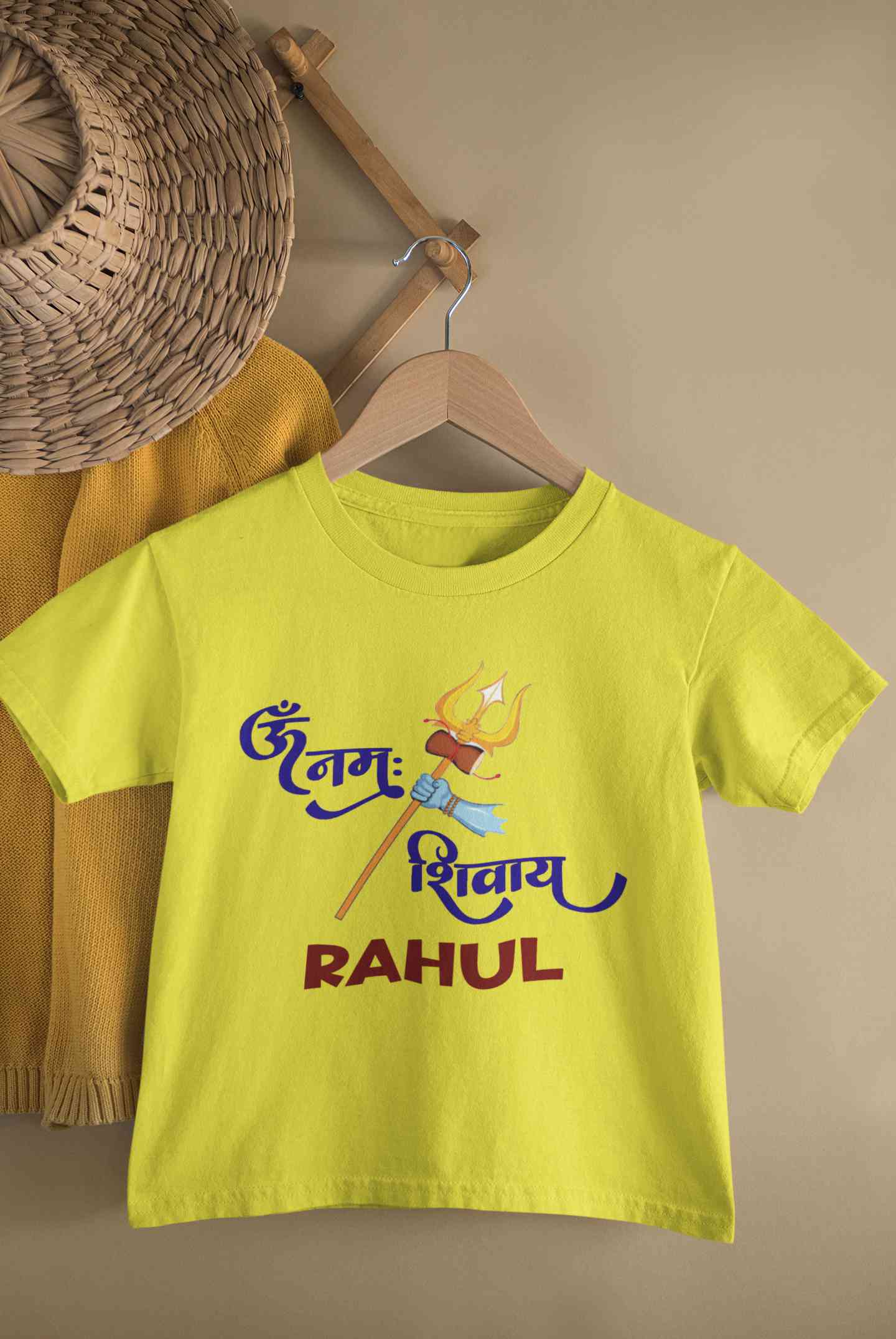 Custom Name Om Namah Shivay Maha Shivratri Half Sleeves T-Shirt for Boy-FunkyTeesClub