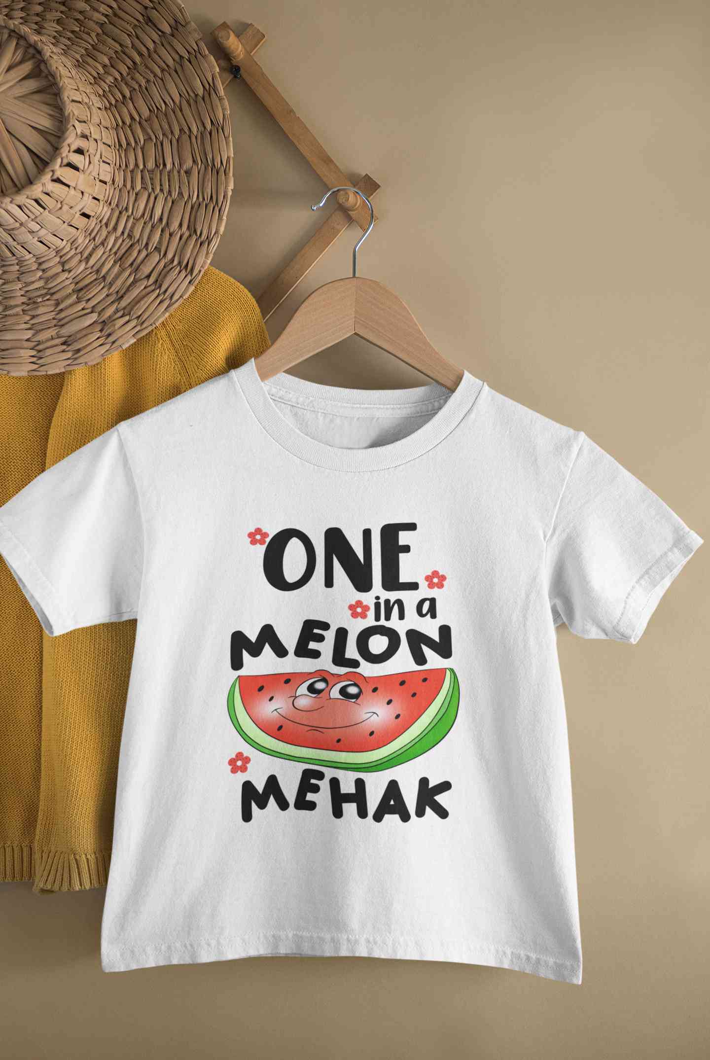 Custom Name Happy One Year First Birthday Half Sleeves T-Shirt For Girls -FunkyTeesClub