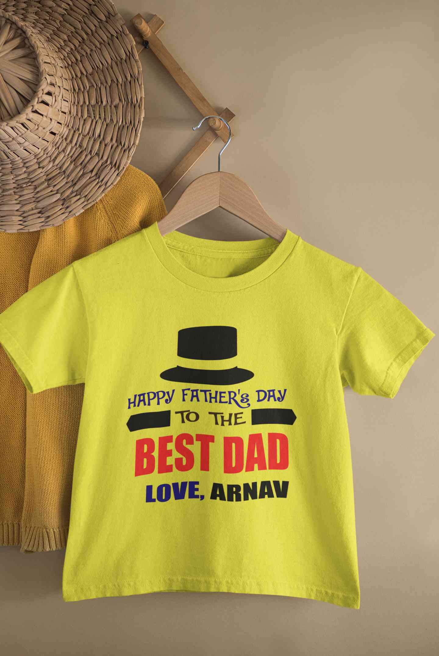 Custom Name Happy Fathers Day To The Best Dad Half Sleeves T-Shirt for Boy-FunkyTeesClub