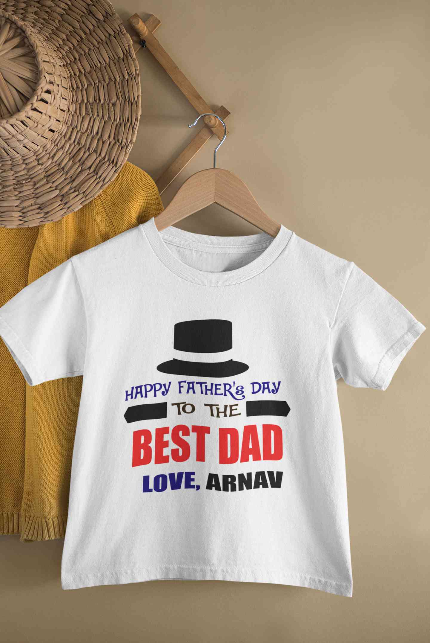 Custom Name Happy Fathers Day To The Best Dad Half Sleeves T-Shirt for Boy-FunkyTeesClub