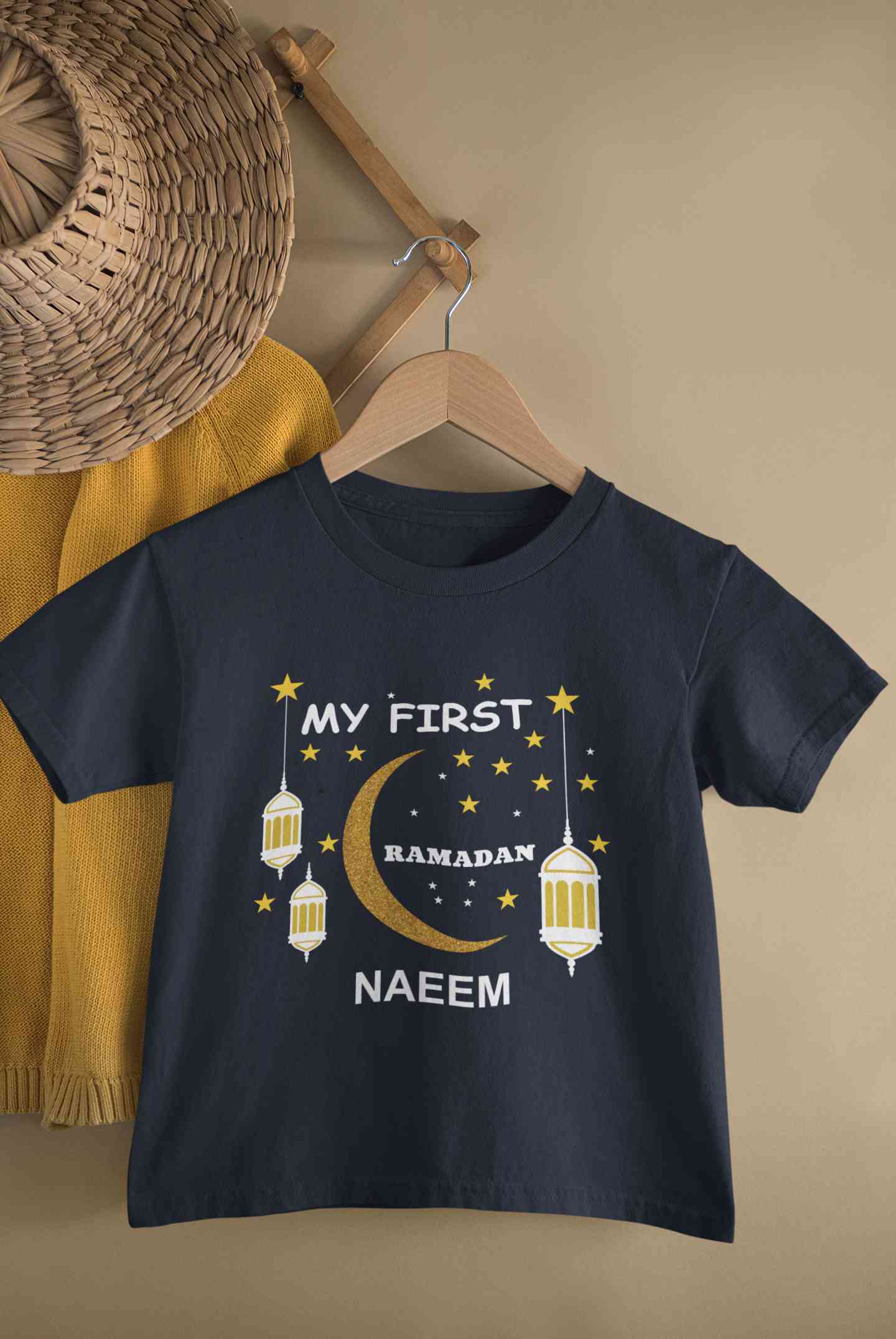 Custom Name My First Ramadan Half Sleeves T-Shirt for Boy-FunkyTeesClub