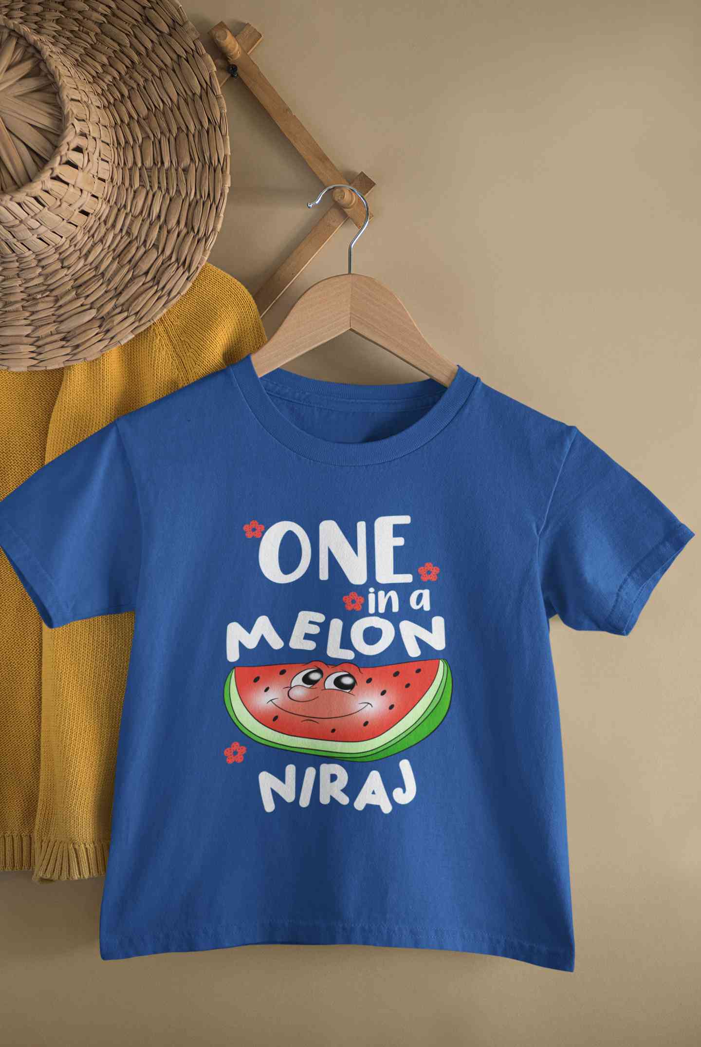 Custom Name Happy One Year First Birthday Half Sleeves T-Shirt for Boy-FunkyTeesClub