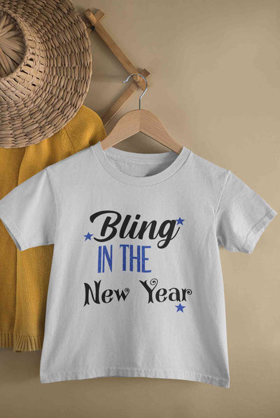 Bling In The New Year Half Sleeves T-Shirt for Boy-FunkyTeesClub