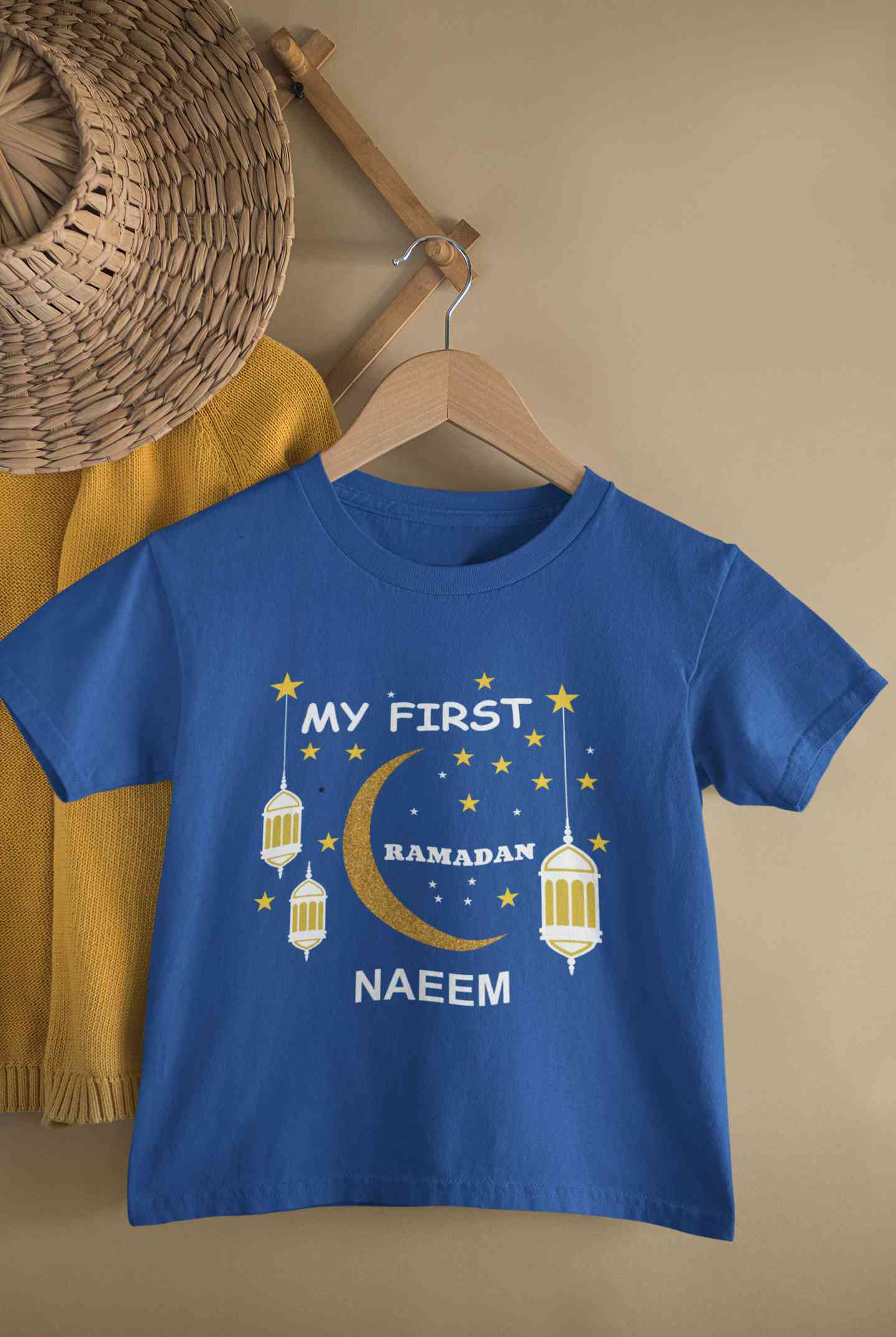 Custom Name My First Ramadan Half Sleeves T-Shirt for Boy-FunkyTeesClub