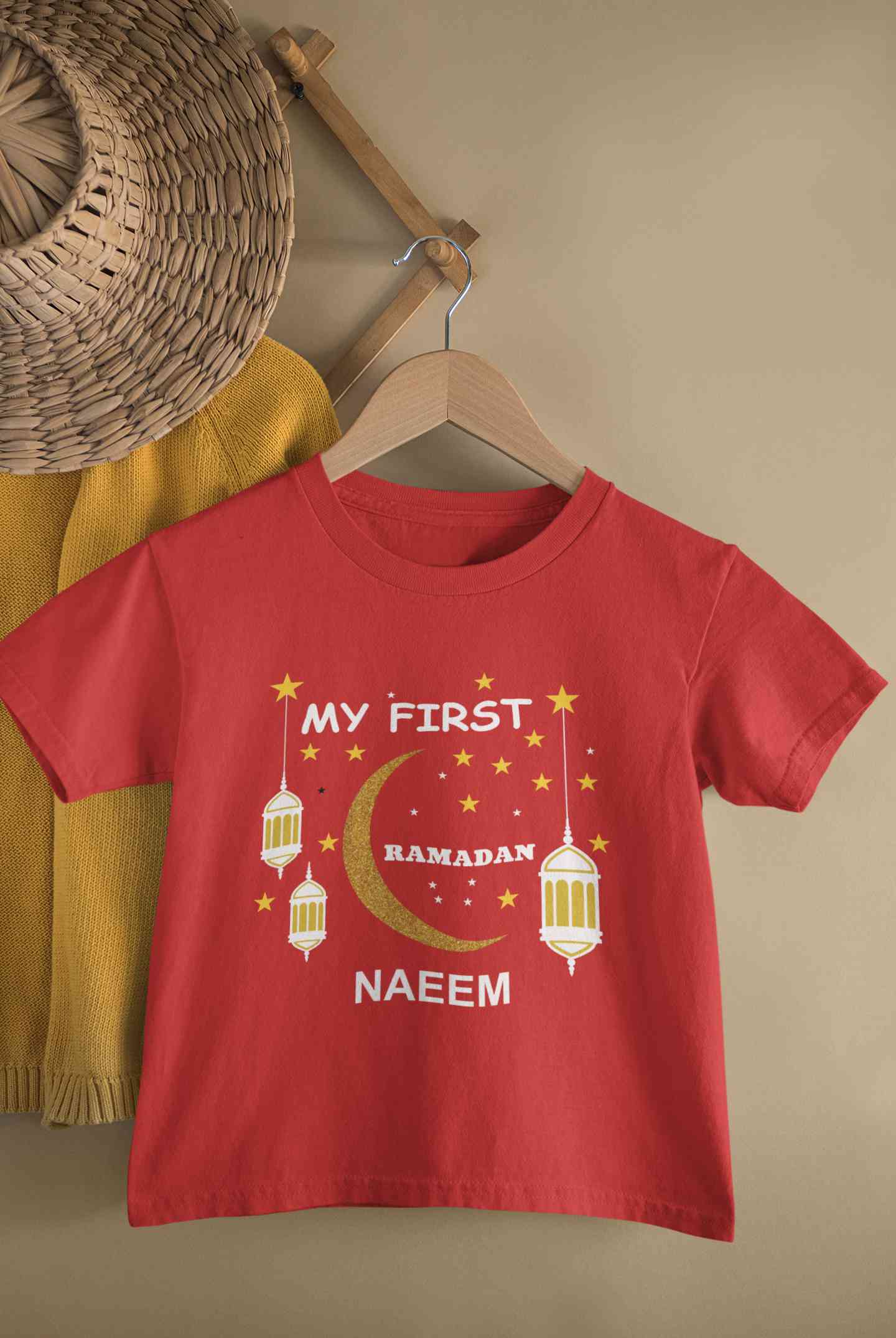 Custom Name My First Ramadan Half Sleeves T-Shirt for Boy-FunkyTeesClub