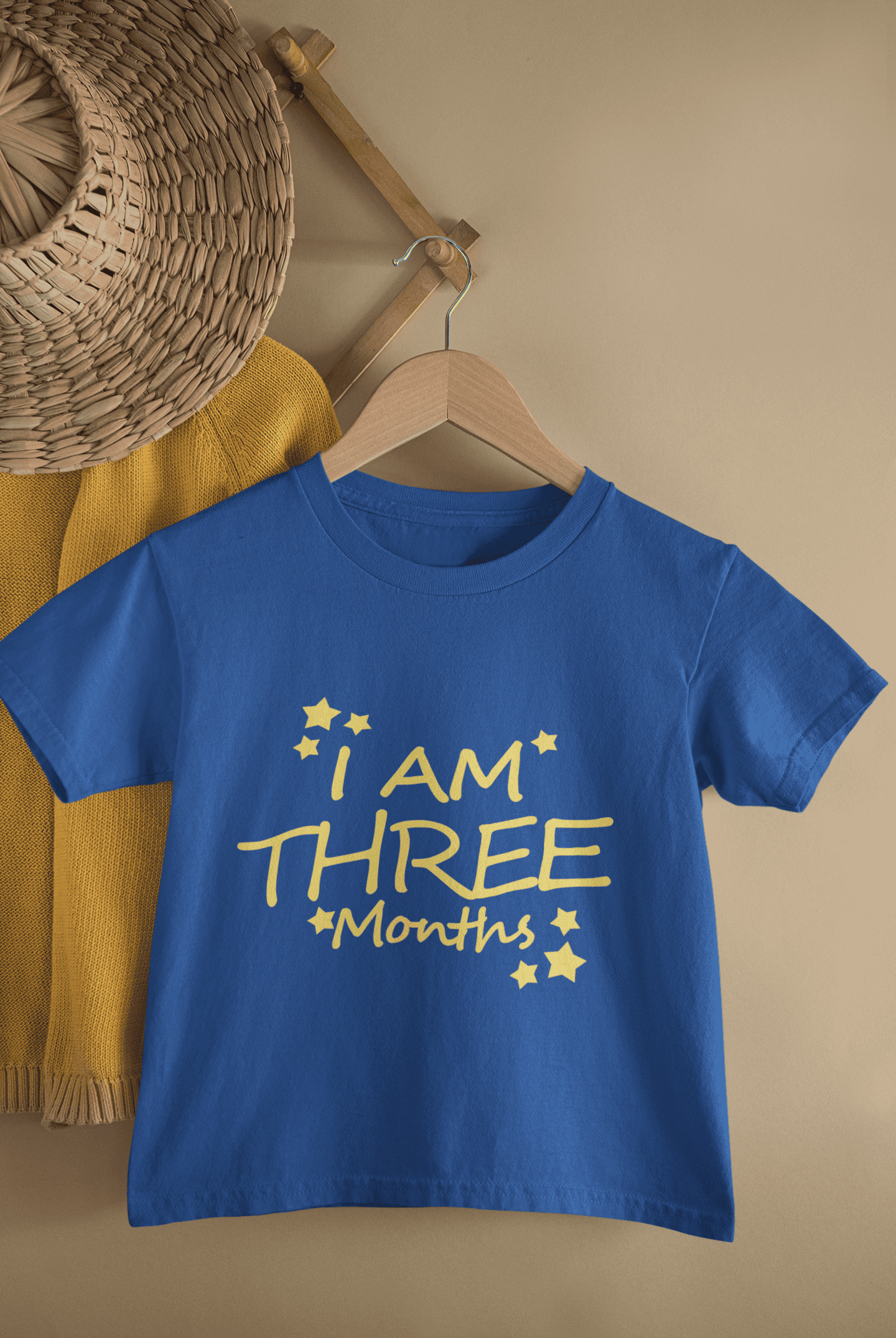 I Am Three Month Half Sleeves T-Shirt for Boys -FunkyTeesClub