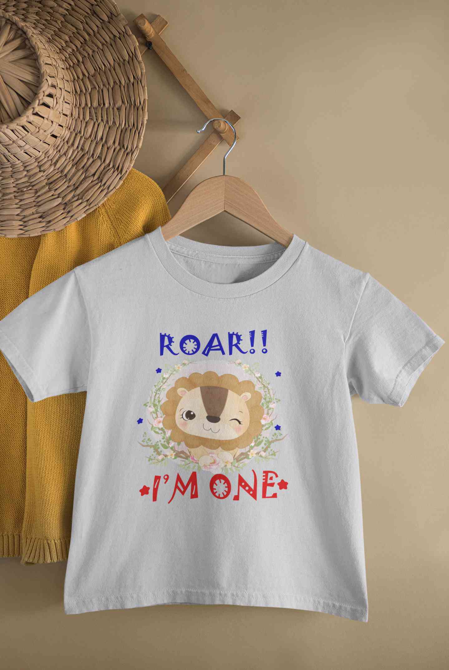 Roar I Am One First Birthday Half Sleeves T-Shirt for Boy-FunkyTeesClub