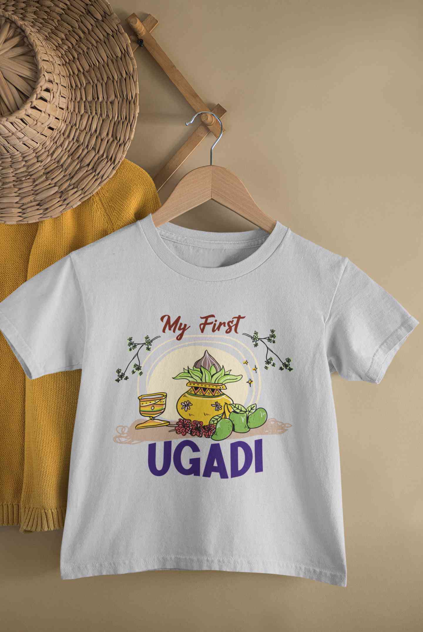 My First Ugadi Half Sleeves T-Shirt for Boy-FunkyTeesClub
