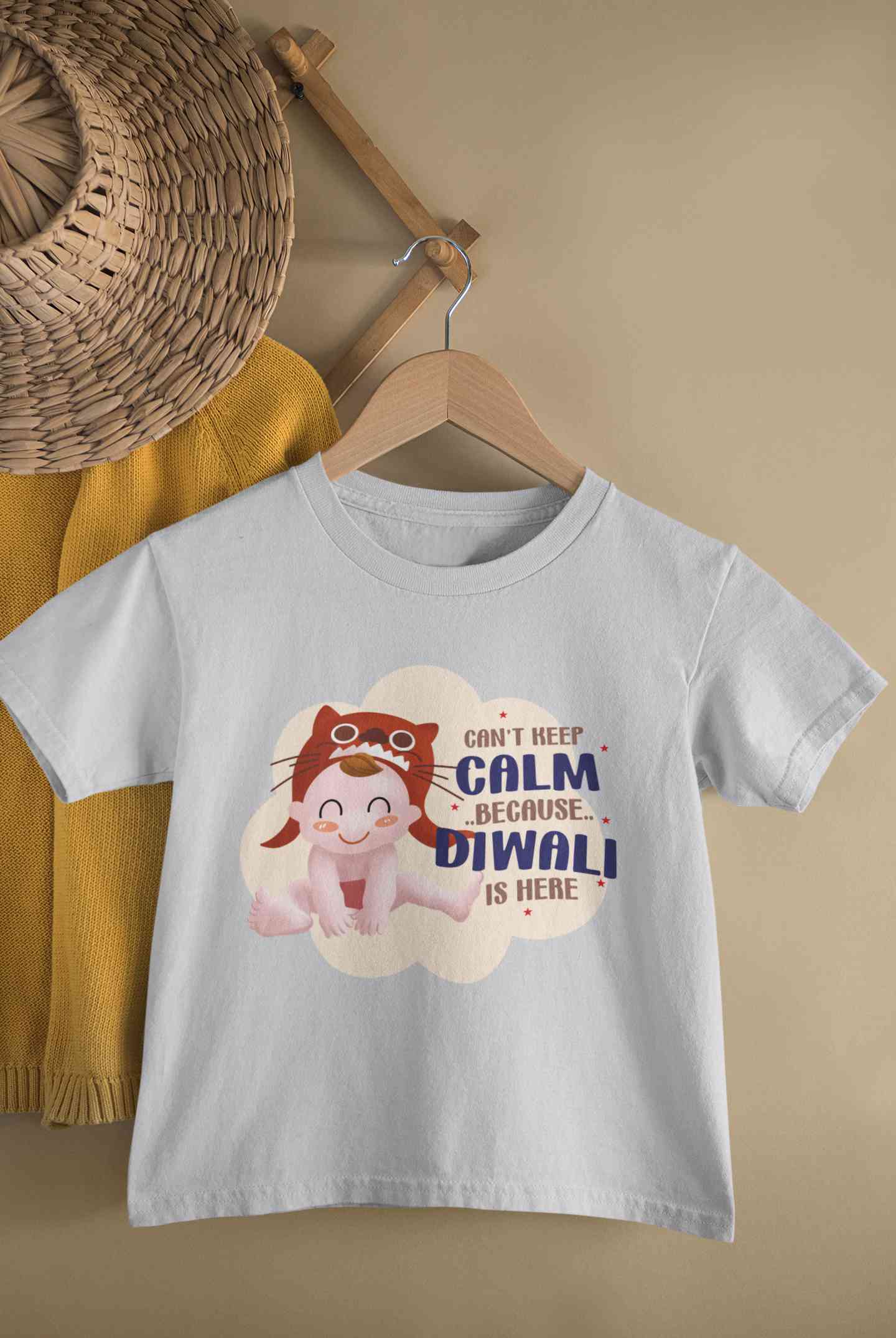 Can Not Keep Calm Because Diwali Is Here Half Sleeves T-Shirt for Boy-FunkyTeesClub