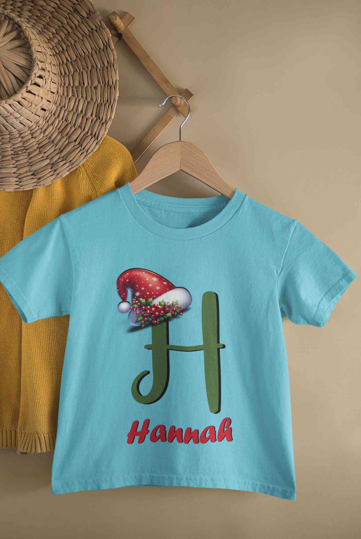 Custom Name Christmas Half Sleeves T-Shirt For Girls -FunkyTeesClub