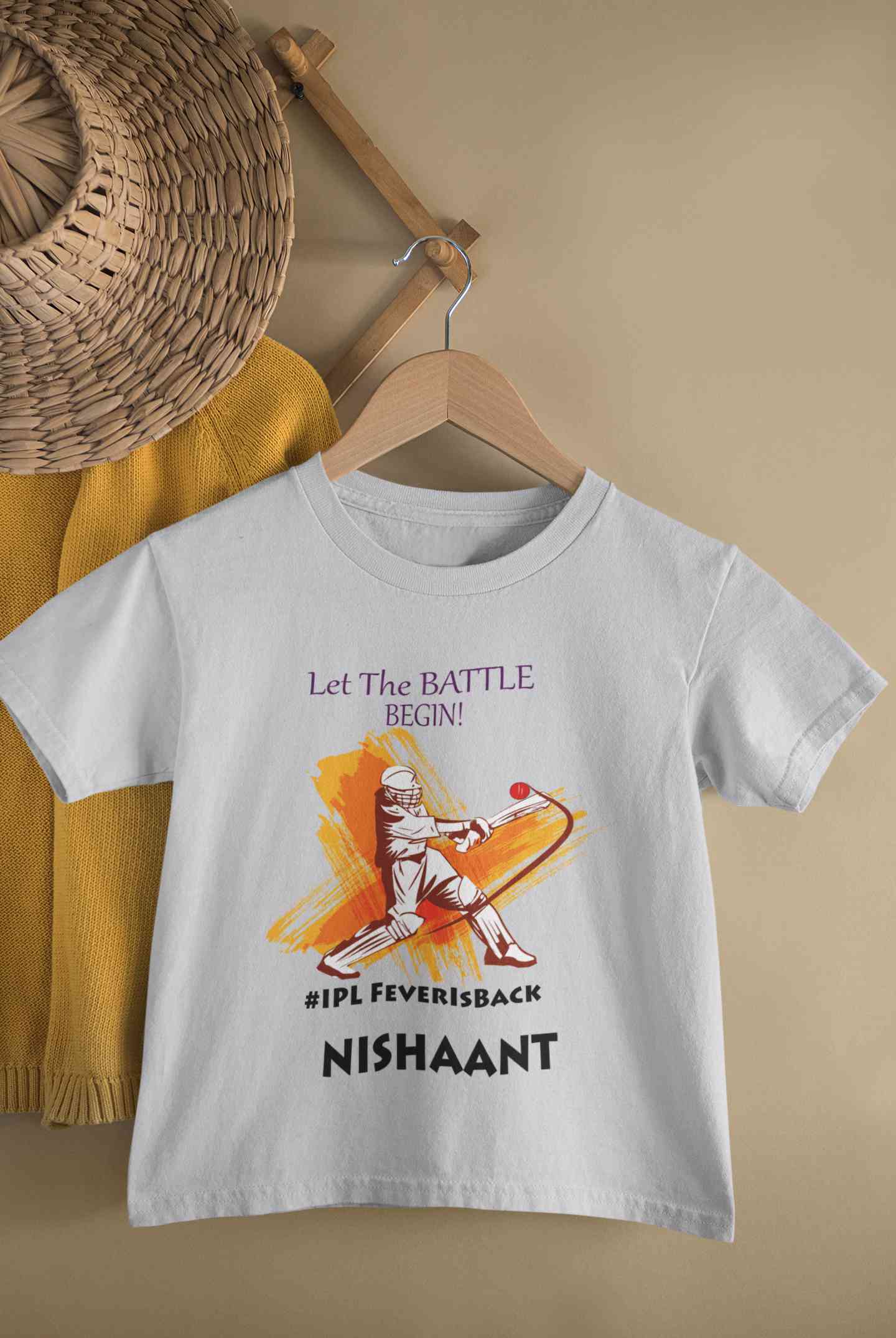 Custom Name IPL Fever Half Sleeves T-Shirt for Boy-FunkyTeesClub