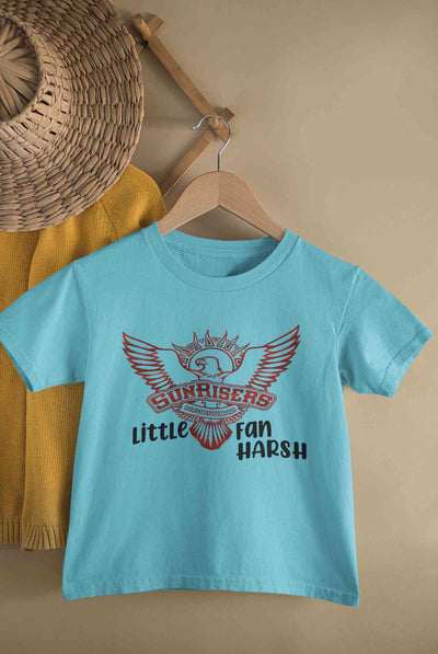 Custom Name IPL SRH Sunrisers Little Fan Half Sleeves T-Shirt for Boy-FunkyTeesClub