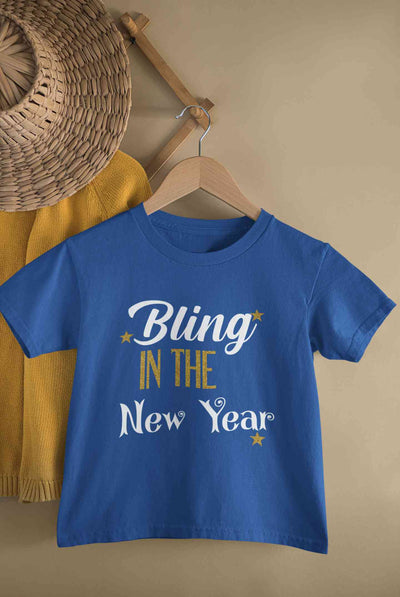 Bling In The New Year Half Sleeves T-Shirt for Boy-FunkyTeesClub