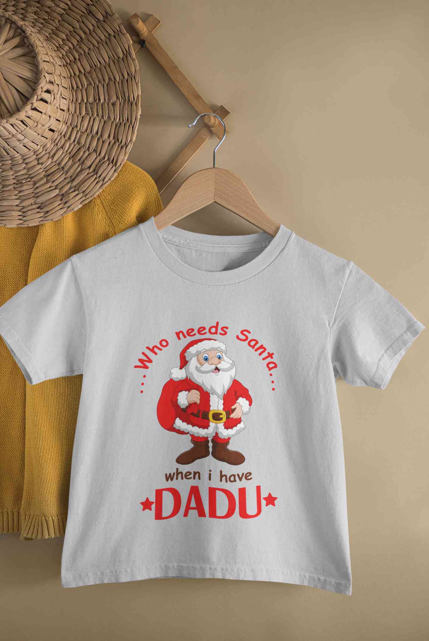 Who Need Santa When I Have Dadu Christmas Half Sleeves T-Shirt for Boy-FunkyTeesClub