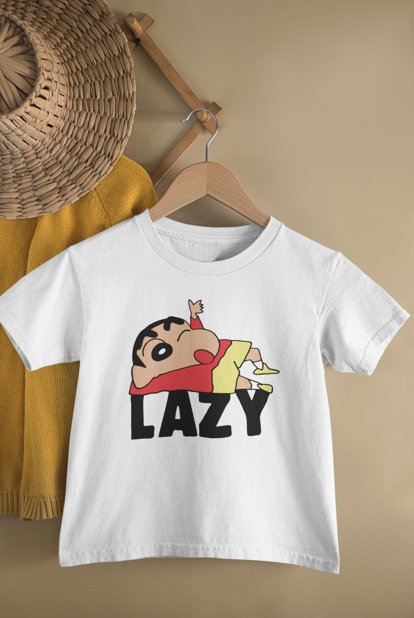 Lazy Half Sleeves T-Shirt for Boy-FunkyTeesClub