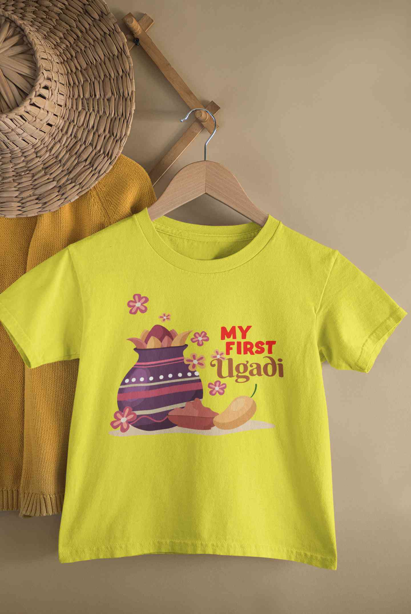 My First Ugadi Half Sleeves T-Shirt for Boy-FunkyTeesClub