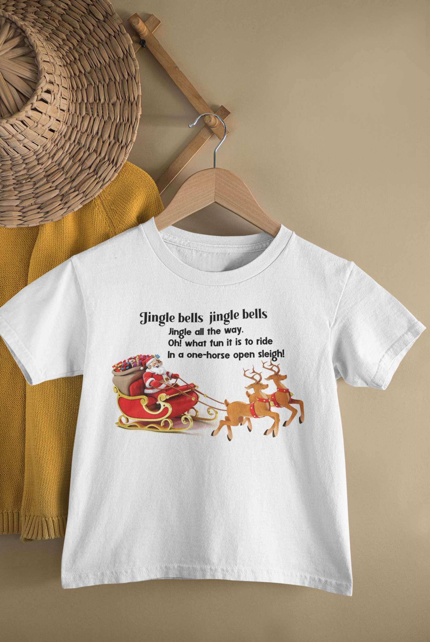 Jingle Bells Poem Half Sleeves T-Shirt for Boy-FunkyTeesClub