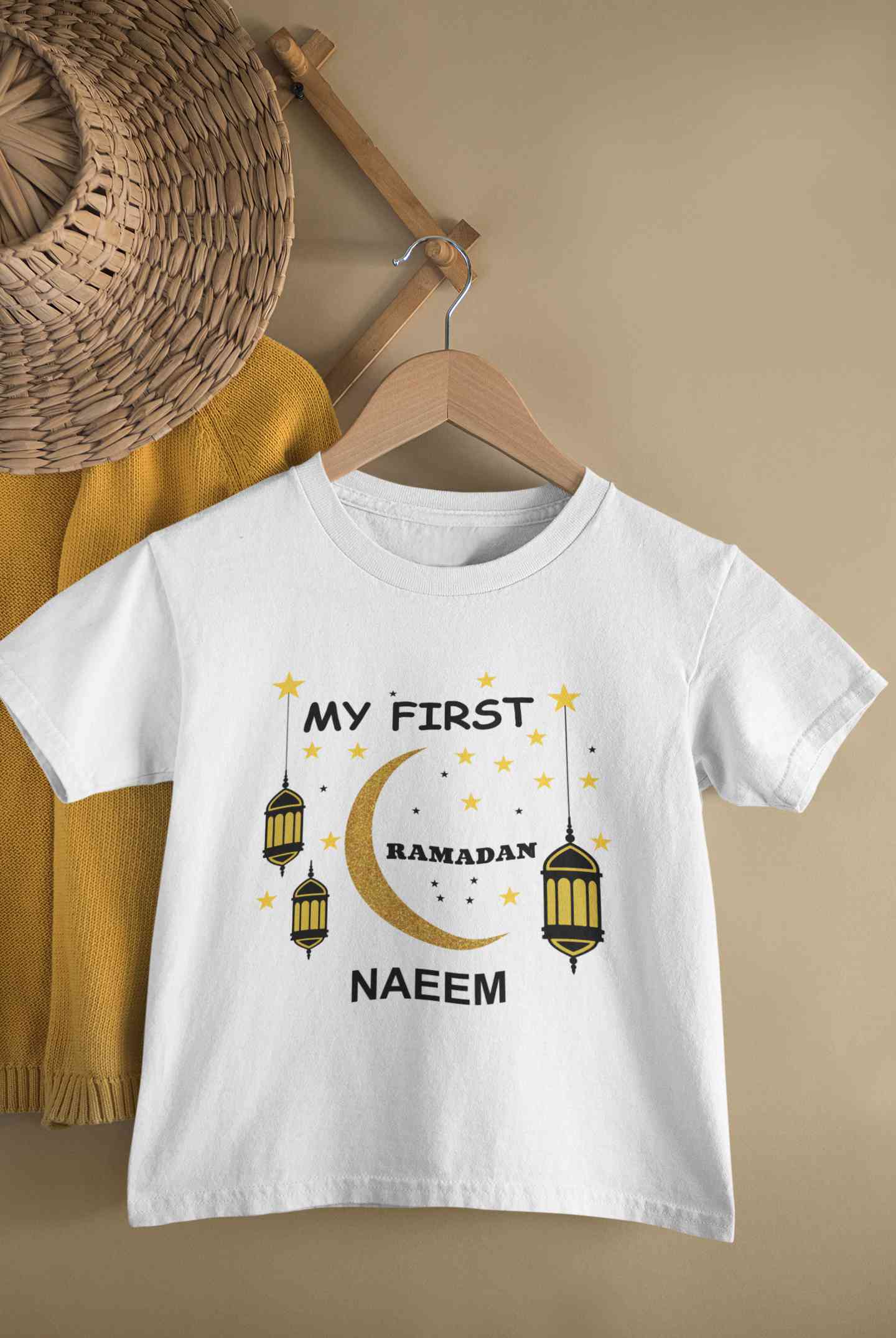 Custom Name My First Ramadan Half Sleeves T-Shirt for Boy-FunkyTeesClub