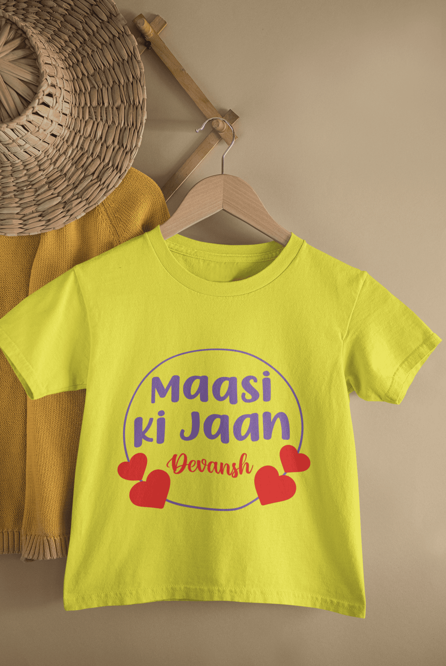Custom Name Maasi Ki Jaan New Born Half Sleeves T-Shirt for Boys -FunkyTeesClub