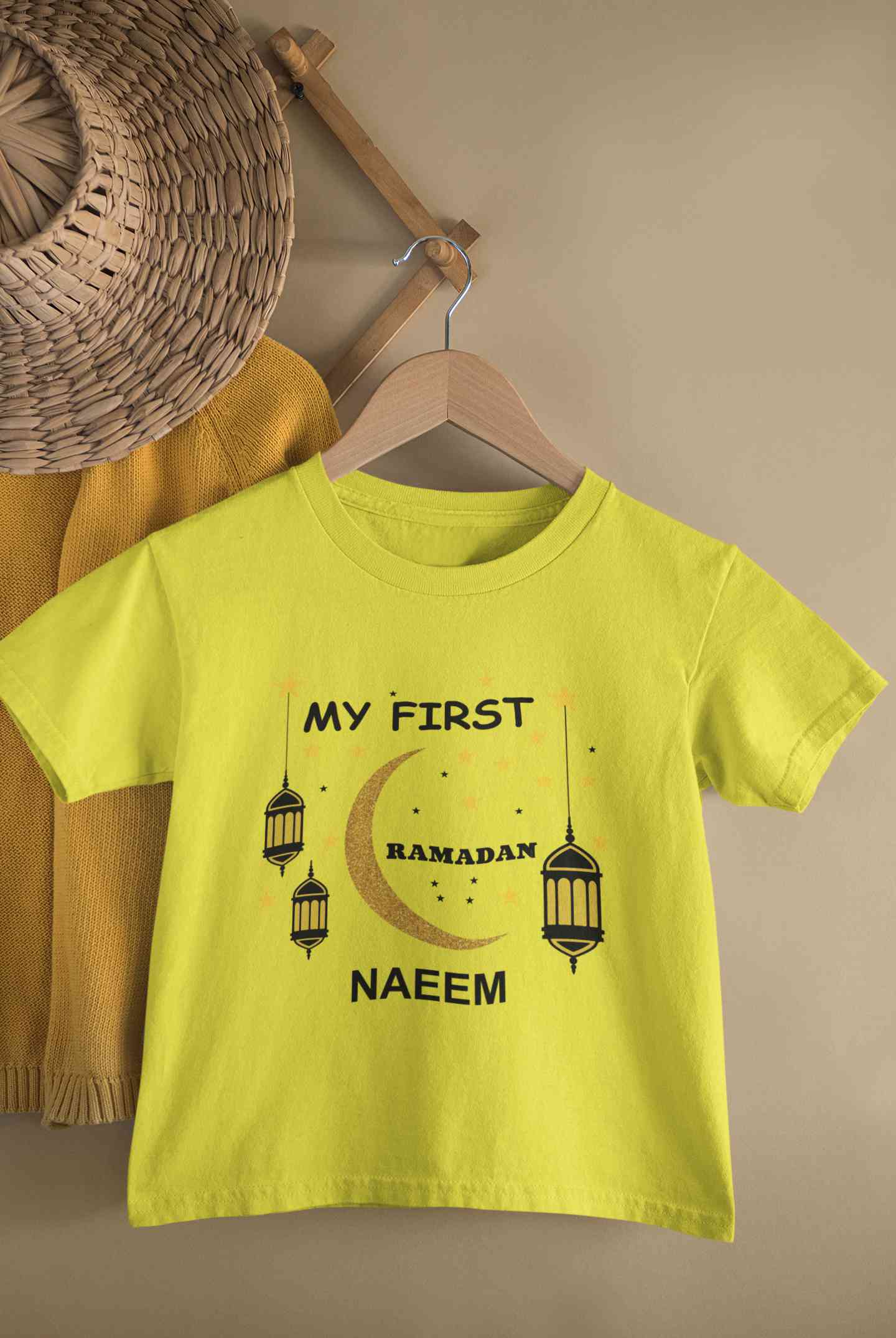 Custom Name My First Ramadan Half Sleeves T-Shirt for Boy-FunkyTeesClub