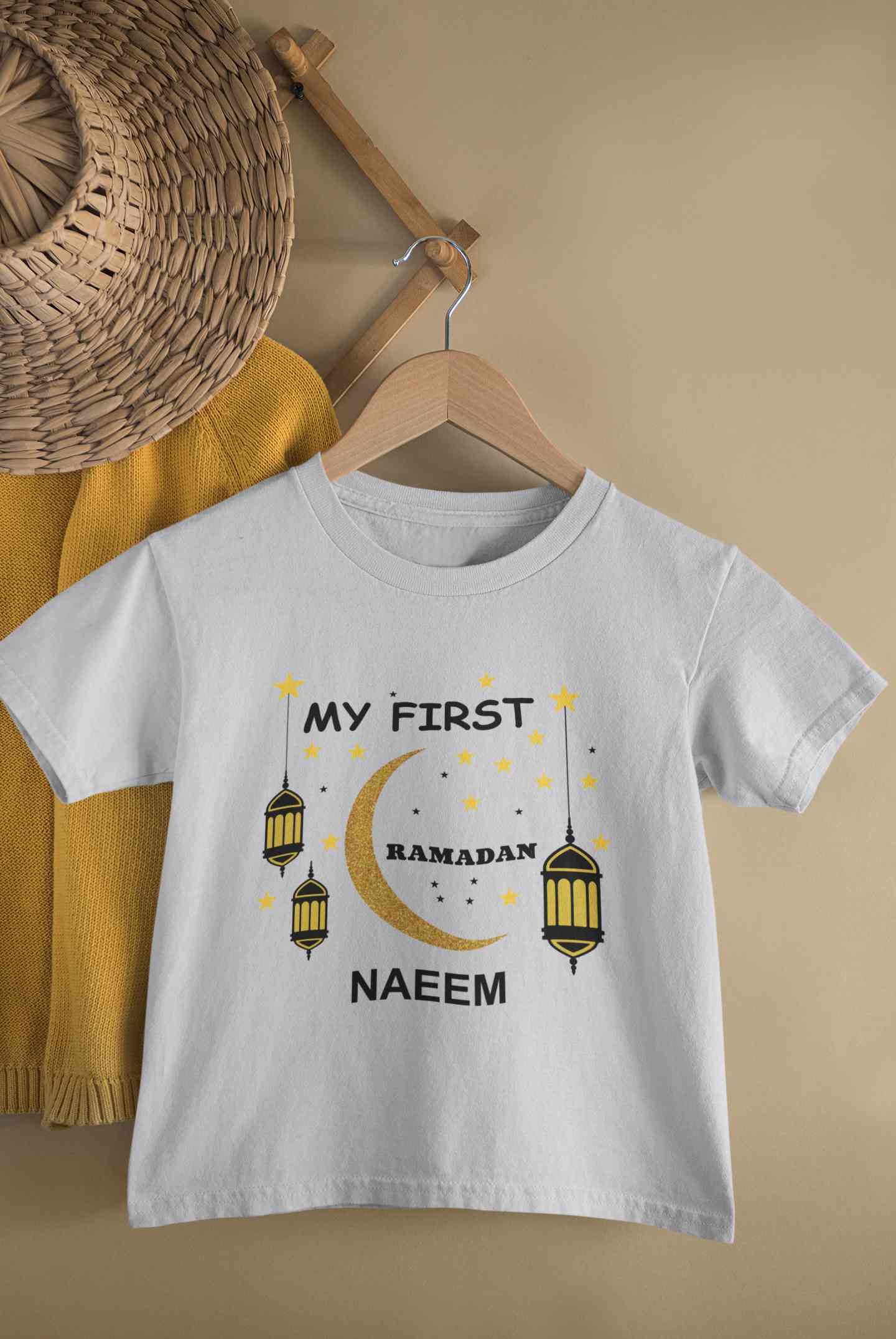 Custom Name My First Ramadan Half Sleeves T-Shirt for Boy-FunkyTeesClub