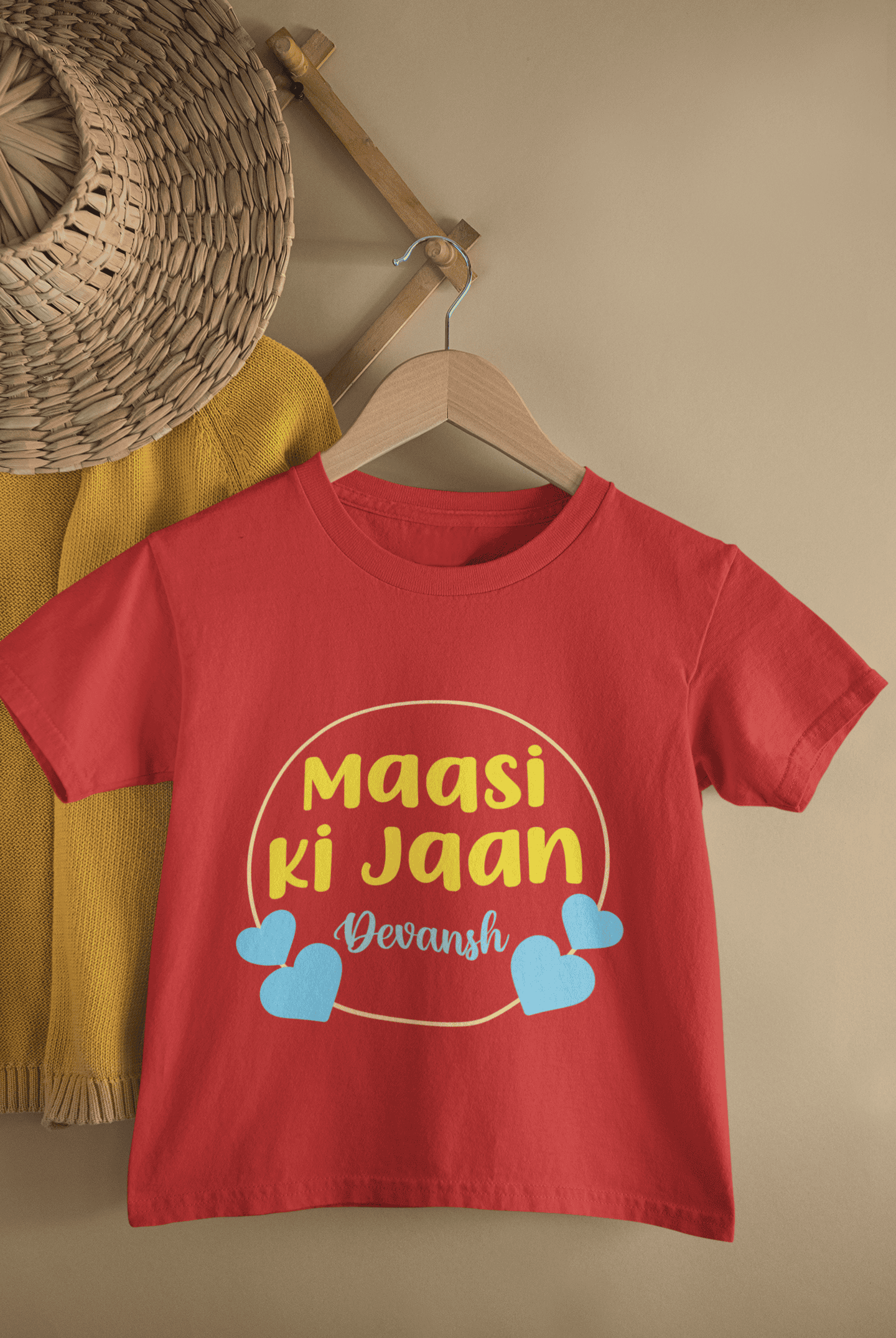 Custom Name Maasi Ki Jaan New Born Half Sleeves T-Shirt for Boys -FunkyTeesClub