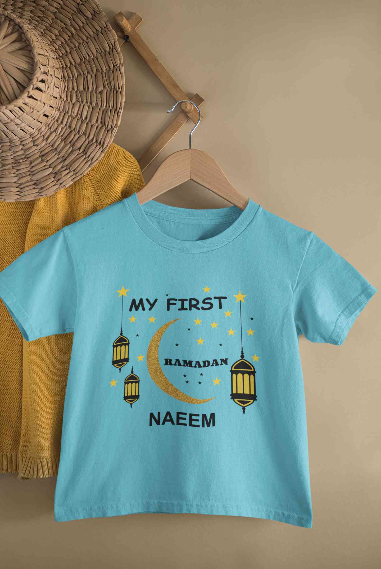 Custom Name My First Ramadan Half Sleeves T-Shirt for Boy-FunkyTeesClub